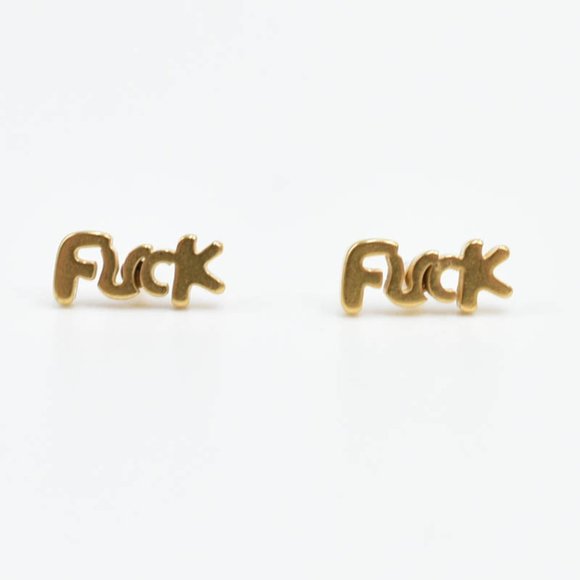 Pretty Bird Jewelry Jewelry - 14k Gold Filled "Fuck" Earrings
